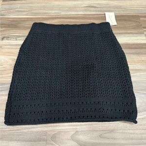 Universal Thread Black Crochet Knit Mini Skirt